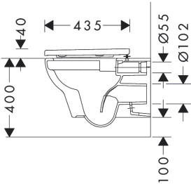 Унитаз подвесной Hansgrohe GladeLake S AquaChannel Flush 36х54 см с сиденьем с крышкой керамика белый 60201450