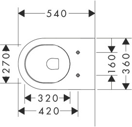 Унитаз подвесной Hansgrohe GladeLake S AquaChannel Flush 36х54 см с сиденьем с крышкой керамика белый 60201450