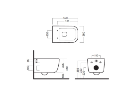 Унітаз підвісний Hatria Bianca 52х36 см безободковий санітарна кераміка білий глянцевий 00Y3AK01