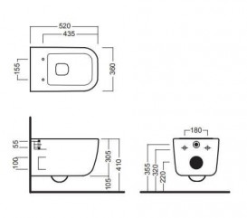 Унитаз подвесной Hatria Bianco с сидением с крышкой Soft Close белый Y1X401 + Y1VB01