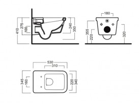 Унітаз підвісний Hatria Erika Pro 34.5х53 см білий YXJ001