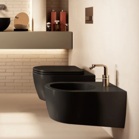 Унітаз підвісний Hatria Fusion 54х35,5 см кераміка білий чорний матовий A1Y1CC02