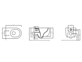 Унітаз підвісний Hatria Futura 53х35,5 см безободковий санітарна кераміка антрацит A0Y9BA08