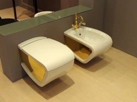 Унитаз подвесной Hidra Hi-Line 38х54,5 см санфаянс белый/золото HIW10 013 bianco/oro