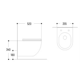 Унитаз подвесной Insana Grem 35,5х52 см с сиденьем с крышкой керамика белый А0054423