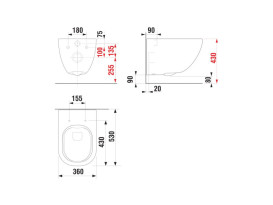Унітаз підвісний Jika Mio Rimless 36х53 см із сидінням з кришкою кераміка чорний матовий H820714BlackH891716