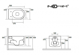 Унітаз підвісний Kerasan Nolita з кріпленням WB9N білий 531401