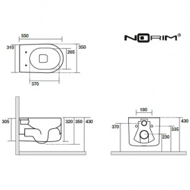 Унитаз подвесной Kerasan Nolita с крепежом WB9N орехово-коричневый 531481