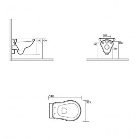 Унітаз підвісний Kerasan Retro чорний 101504
