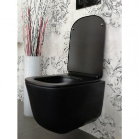 Унитаз подвесной Kerasan Tribeca с крепежом WB9N черный матовый 511431