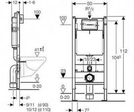 Унитаз подвесной Kolo Idol с сидением инсталляцией Geberit Duofix Pro 20 и клавишей смыва Delta 20 118.315.21.1