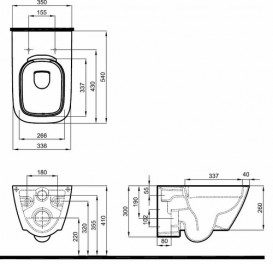 Унітаз підвісний Kolo Modo Rimfree з сидінням інсталяцією Geberit Duofix Delta і клавішею змиву Delta 21 L33120000 + L30115000 + 458.126.00.1 + 115.125.11.1