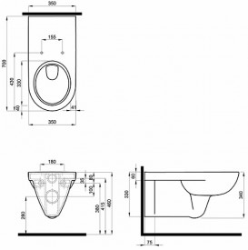Унітаз підвісний KOLO NOVA PRO для людей з обмеж. можливостями M33520000