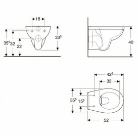 Унітаз підвісний Kolo Rekord 35,5х52 см з сидінням з кришкою Soft-Close білий K99033000+K90122000