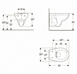 Унітаз підвісний Kolo Rekord безободковий 35,5х52 см кераміка білий K93120000