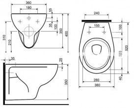 Унитаз подвесной KOLO Rekord + Сиденье K99006000