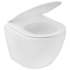 Унитаз подвесной Kroner Harz KH483632WHIT Tornado 36х48 см с крышкой Soft-Close фаянс белый CV032967