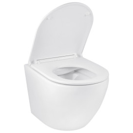 Унітаз підвісний Kroner Harz KH493736WHIR 35,5х49 см із кришкою Soft-Close фаянс білий CV029609