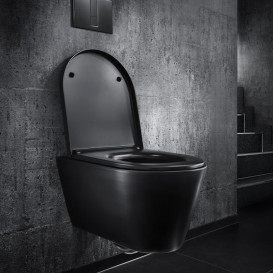 Унитаз подвесной Laufen Kartell безободковый 37х54,5 см санитарная керамика черный матовый H8203377160001