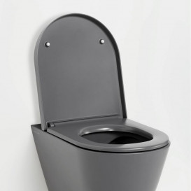 Унитаз подвесной Laufen Kartell безободковый 37х54,5 см санитарная керамика графит матовый H8203377580001