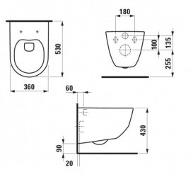 Унітаз підвісний Laufen Pro Rimless H8209660000001 + H8969513000001 + Комплект 3 в 1 Geberit Duofix 458.121.21.1