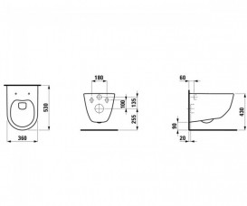 Унитаз подвесной Laufen Pro Rimless керамика белый H8209660000001