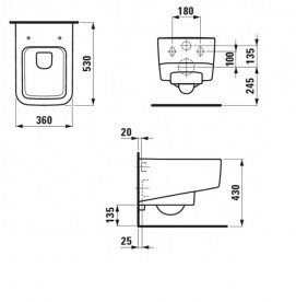 Унітаз підвісний Laufen PRO S 8209610000001 + H8919610000001 + Комплект 3 в 1 Geberit Duofix 458.121.21.1