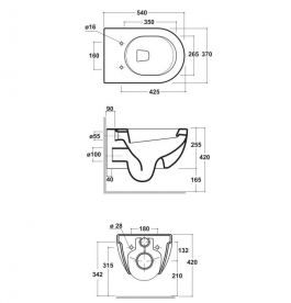 Унітаз підвісний під інсталяцію Olympia колекція Nicole 15NI