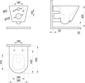 Підвісний унітаз Ravak Life RimOff 36х50 см з сидінням кераміка білий X01951