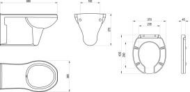 Підвісний унітаз Ravak Safe Rim 36,5х68 см для людей з обмеженими можливостями кераміка білий X01930