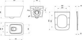 Підвісний унітаз Ravak Solar RimOff 36х51,5 см з сидінням кераміка білий X01928