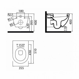 Унитаз подвесной Ravak Uni Chrome керамика белый X01516