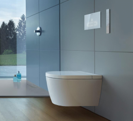 Унітаз підвісний Rimless Duravit ME by Starck 2510092000 + сидіння SensoWash® Starck f Lite 612001012000310