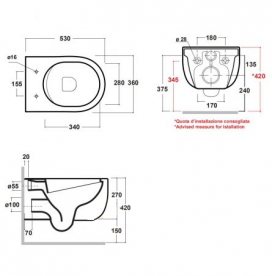 Унитаз подвесной Rimless Olympia Milady MIL120201