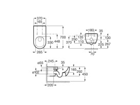 Унітаз підвісний Roca Access 37х70 см порцеляна біла A346236000