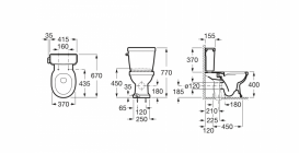 Унітаз підлоговий Roca Carmen Rimless 67х37 з універсальним випуском кераміка білий A3420A7000