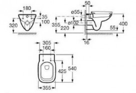 Унитаз подвесной Roca Debba Rimless керамика белый со скрытой инсталляцией Roca Duplo A8900900RE
