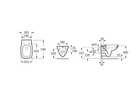 Унитаз подвесной Roca Debba Square Rimless 35,5х54 см с сиденьем Slim сантехническая керамика белый A34H993000
