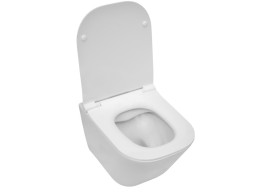 Унитаз подвесной Roca Gap Square Compacto Rimless 34,7х48 см с сиденьем Slim сантехническая керамика белый A34H473000