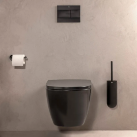 Унитаз подвесной Roca Ona Compacto Rimless 36х53 см сантехническая керамика матовый черный A346687080