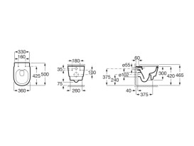Унитаз подвесной Roca Tura Rimless 36х50 см сантехническая керамика Supraglaze белый A346697S00