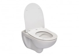 Унитаз подвесной Roca Victoria Rimless 37х54 см керамика белый c сиденьем Slim Soft Close A34H398000