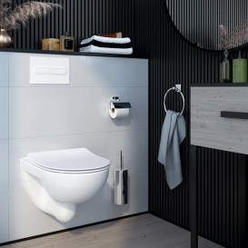 Унитаз подвесной Roca Victoria Rimless 37х54 см керамика белый c сиденьем Slim Soft Close A34H398000