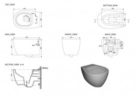 Унітаз підвісний з кришкою Devit Acqua 37х54 см безободковий санфаянс білий 3020155