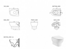 Унитаз подвесной с крышкой Devit Fresh 37х49.5 см безободковый санфаянс белый 3120121