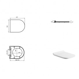 Унітаз підвісний з кришкою Devit UP 35.5х52 см безободковий санфаянс білий 3020120