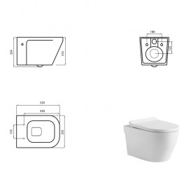 Унітаз підвісний з кришкою Devit UP 35.5х52 см безободковий санфаянс білий 3020120