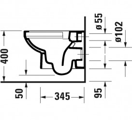 Унитаз подвесной с крышкой Duravit DuraStyle Basic Rimless 36,5х48 см керамика белый 45750900A1
