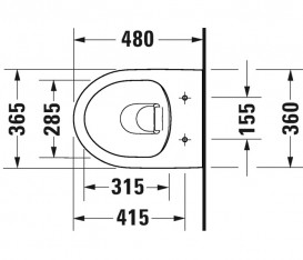 Унитаз подвесной с крышкой Duravit DuraStyle Basic Rimless 36,5х48 см керамика белый 45750900A1