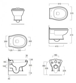 Унитаз подвесной Simas Arcade 37х51 см с сиденьем Soft Close белый AR841 + AR006